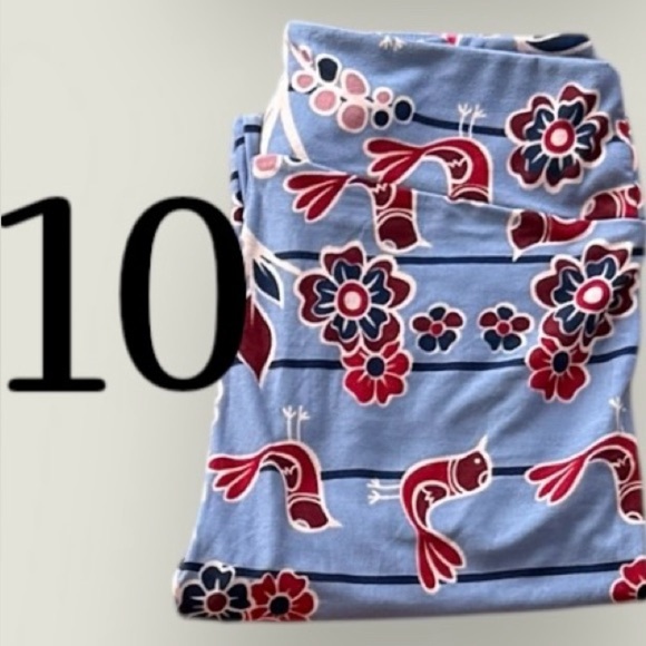 2for$15 3for$20 NEW LuLaRoe Leggings - Blue with red birds and flowers - Picture 2 of 3
